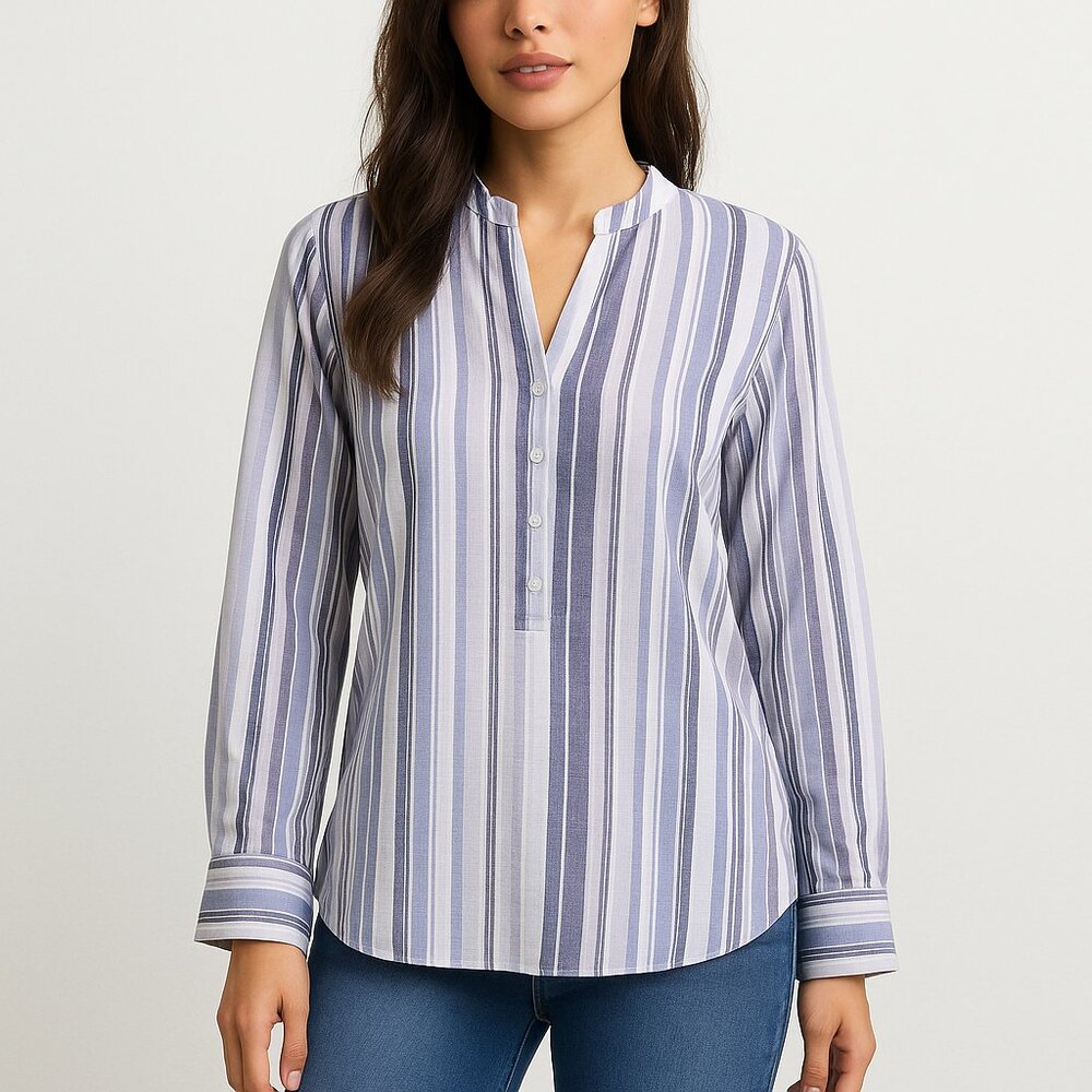 Zac & Rachel Blue Striped Long Sleeve Shirt– Size S